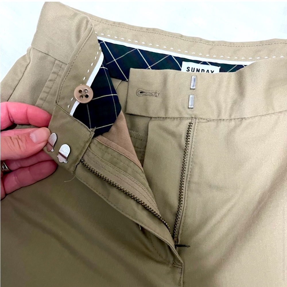 Aritzia Sunday Best Charlie Full Length Wide Leg Trouser Pant Khaki Tan size 00 - Picture 9 of 15